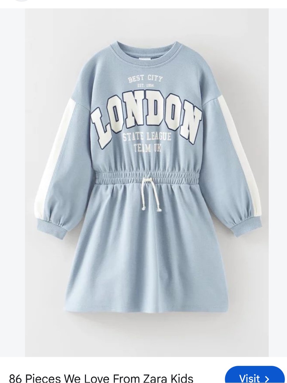 ZARA Powder Blue Crewneck dress
